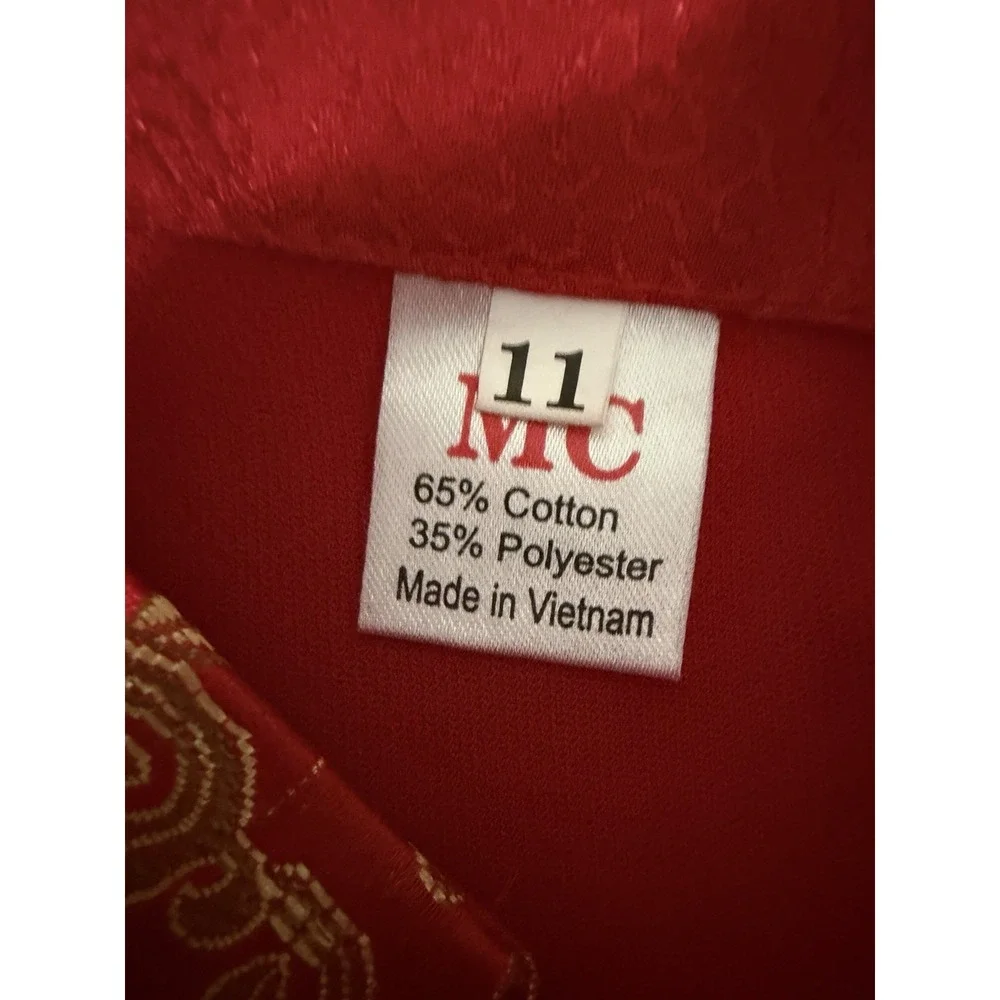 Boys Vietnamese Ao Dai Size 11 Red Gold Dragon Tet Lunar New Year Outfit